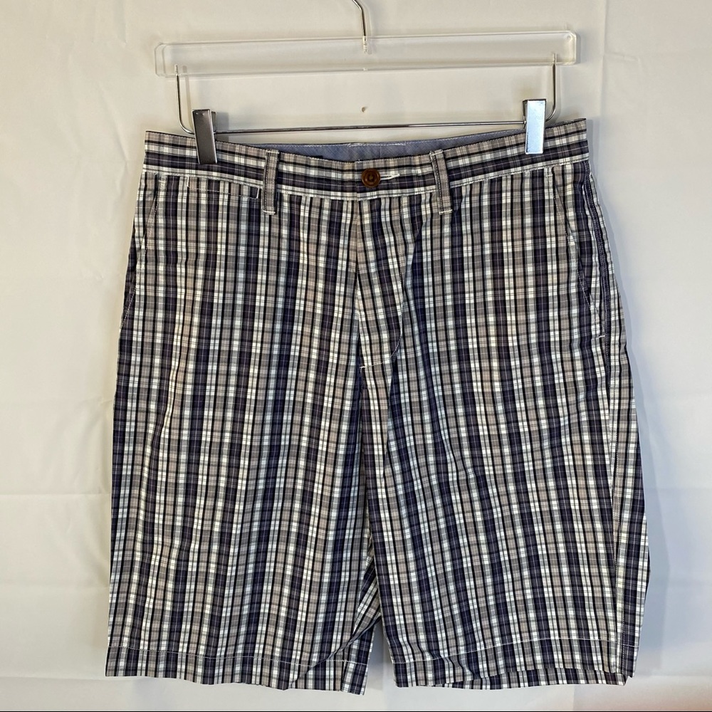J Crew Classic Fit Blue Plaid Shorts Sz 33